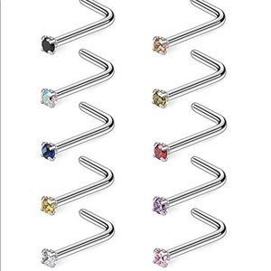 🌷10pcs L shaped nose rings🌷